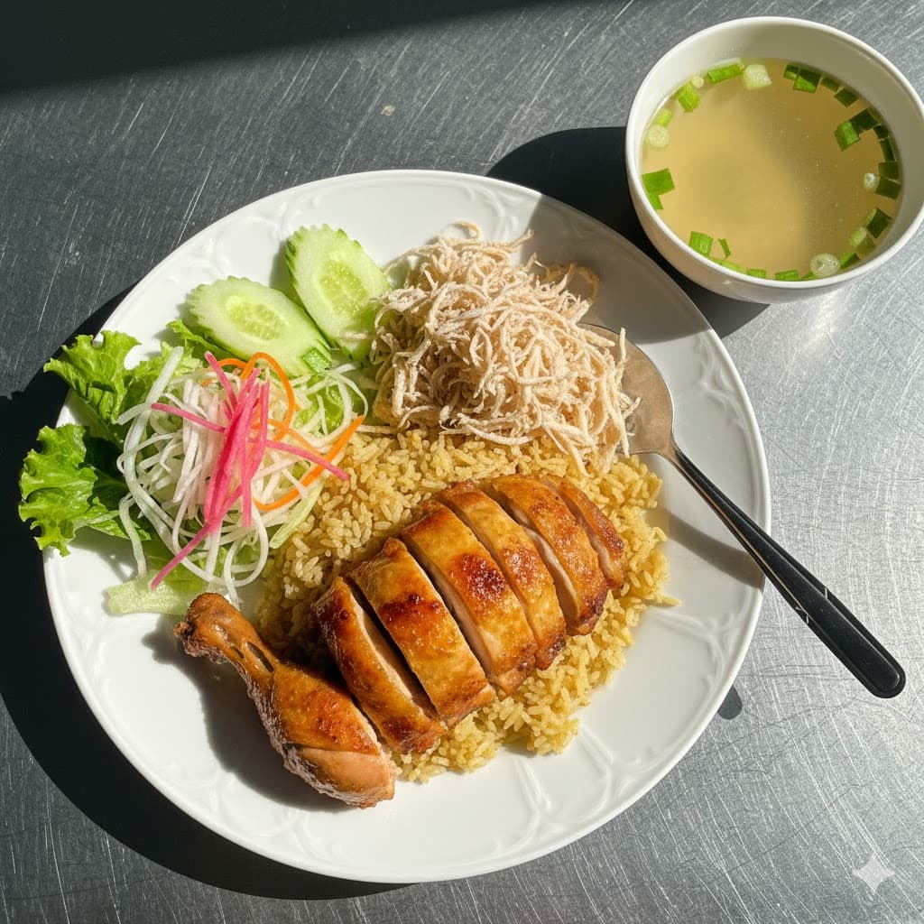 Cơm tấm gà bì